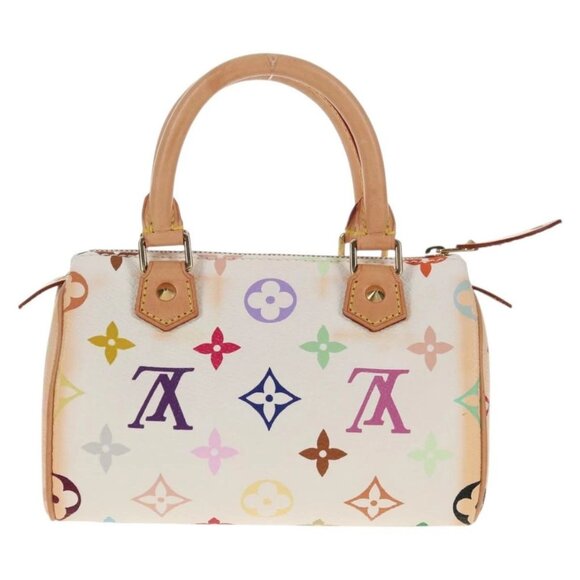LOUIS VUITTON Monogram Multicolor Mini Speedy Hand Bag White M92645 Auth 143167A - Picture 3 of 16